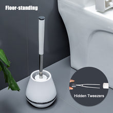 Load image into Gallery viewer, TPR Soft Silicone Toilet Brush With Hide Tweezers Toilet Bowl