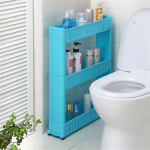 Movable Plastic Interspace Storage Rack - Kitchen/Bathroom Racks