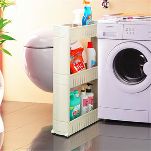 Movable Plastic Interspace Storage Rack - Kitchen/Bathroom Racks