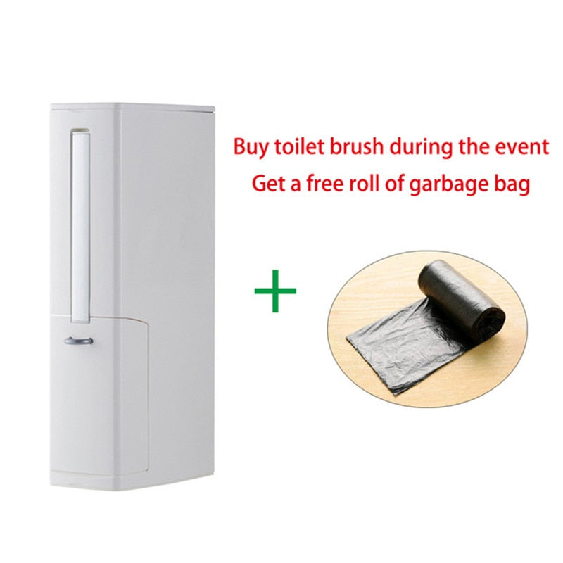 2 in 1 Narrow Trash Can Set with Toilet Brush