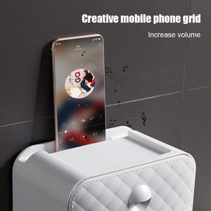 Waterproof Wall Mount Toilet Paper Holder Shelf