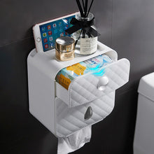 Load image into Gallery viewer, Waterproof Wall Mount Toilet Paper Holder Shelf