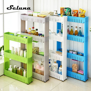 Movable Plastic Interspace Storage Rack - Kitchen/Bathroom Racks