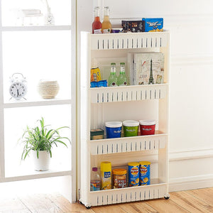 Movable Plastic Interspace Storage Rack - Kitchen/Bathroom Racks